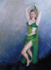 Belly dancer in green