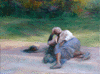 Homeless woman