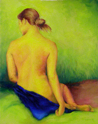 Nude in yellow and green